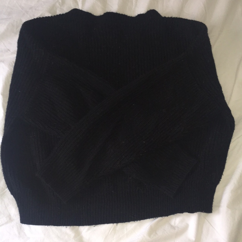 Cropped black sweater